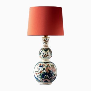 One-of-a-Kind Handcrafted Polychrome Table Vase Margaretha Table Lamp from Antique Royal Delft