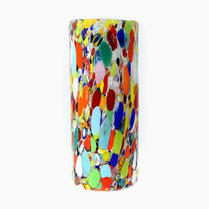 Pole Vase with Colored and Silver Spots from Murano Glam