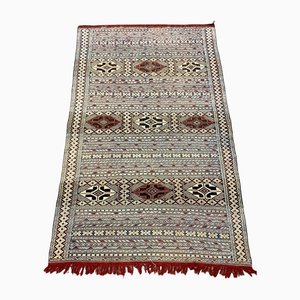 Vintage Moroccan Vegan Silk/Wool Berber Kilim Rug