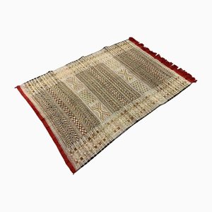 Vintage Moroccan Vegan Silk/Wool Berber Kilim Rug