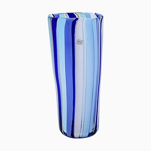 Vase Doge mit Canes und Blauem Wasserzeichen von Murano Glam