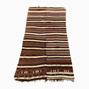 Tappeto Kilim vintage in lana nera, Turchia