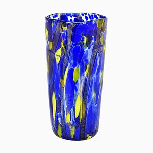 Blue Murano Vase Serenissima Gold from Murano Glam