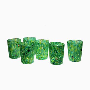 Vasos Campiello verdes de Murano Glam. Juego de 6