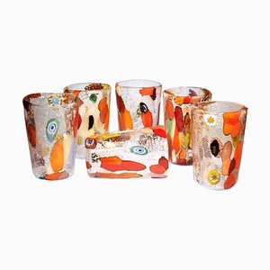 Vasos Laguna Coral de cristal de Murano de Murano Glam. Juego de 6