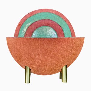German Postmodern Sculptural Art Ceramic Indoor Fountain "Arche" by Ceramist Martin Reinhardt, 1980s