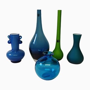 Vasi in vetro di Murano, anni '60, set di 5