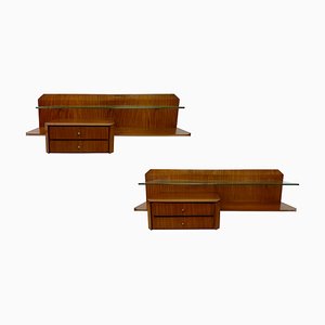 Mid-Century Italian Teakwood Floating Wall Console by Gianni Moscatelli, 1960s, Set of 2