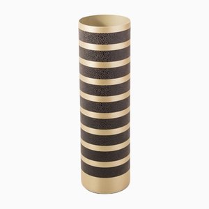 Saturno Tall Flower Pot in Chromed Brass from Pinetti