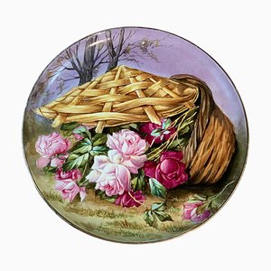 Italian Art Nouveau Hand-Painted Ceramic Wall Plate from S.C.I. Laveno