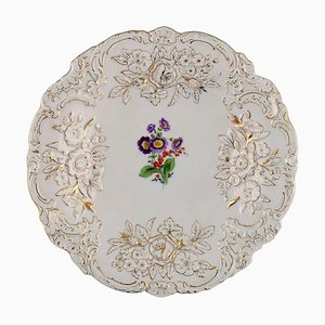 Cuenco antiguo de porcelana con flores pintadas a mano de Meissen