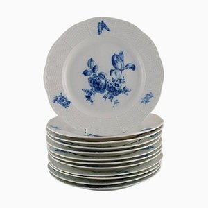 Assiettes Meissen Antiques en Porcelaine Peinte à la Main, Set de 12