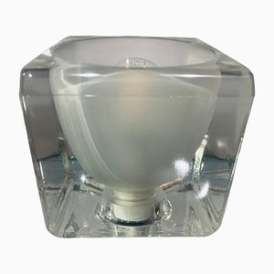 Putzler Frosted Cube Glass Table Lamp from Peill & Putzler, 1970s