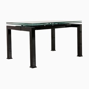 Black Glass Lungo Wood Table Dining Table from Bacher