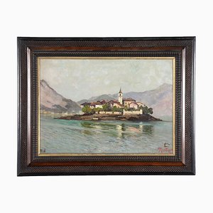 Martinelli, Scorcio dell'Isola dei Pescatori, Oil on Plywood, Framed