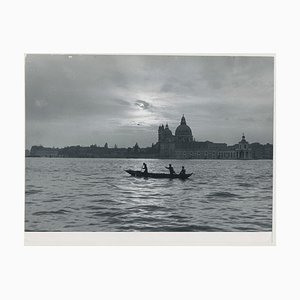 Erich Andres, Venice: Gondola on Water with Skyline, Italy, 1955, Black & White Photograph