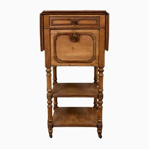 French Bedside Table with Side Flaps and Under Tier