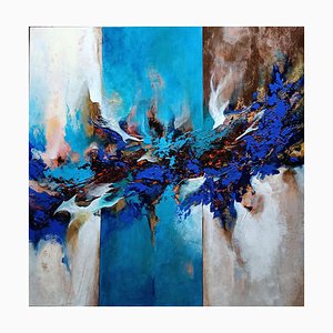 Christiane Hess, Flamme Bleue, 2022, Acryl auf Leinwand