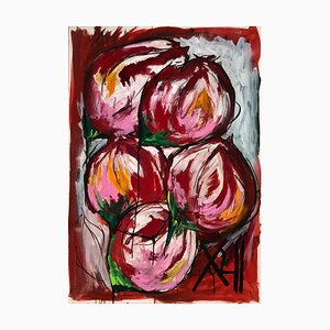 Claudie Baran, Les Fleurs du Mal, 2022, Mixed Media auf Leinwand, gerahmt