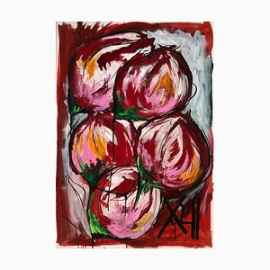 Claudie Baran, Les Fleurs du Mal, 2022, tecnica mista su tela, con cornice