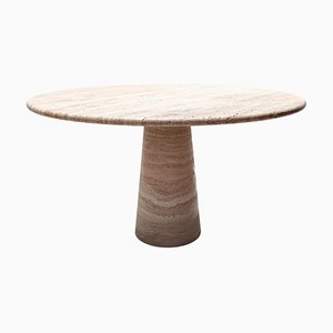 Contemporary Italian Beige Dining Table in Travertine