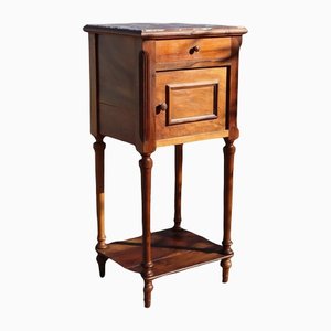 Vintage French Grey Red Marble Nightstand Bedside Table