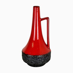 Vase XL en Poterie Rouge et Noire de Jopeko Ceramics, Allemagne, 1970s