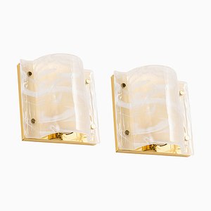 Murano Glass Wall Sconces from Hillebrand, Germany, 1970s, Set of 2