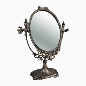 Specchio da toeletta ovale decorativo in ottone, Francia