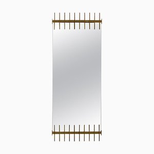 Wall Mirror with Brass Frame by Ettore Sottsass for Santambrogio & Deberti, 1950s