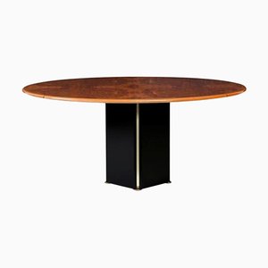 Round Artona Table in Wood by Afra & Tobia Scarpa for Maxalto, 1970s