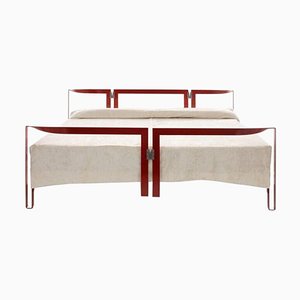 Vanessa Bed Frame in Red Lacquered Metal by Tobia Scarpa for Cassina