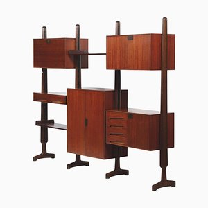 Mid-Century Modern Bookcase in Wood with Shelves from Vittorio Dassi