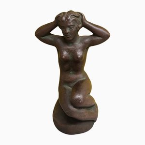 Statuetta vintage a forma di sirena di L. Hjorth, Danimarca