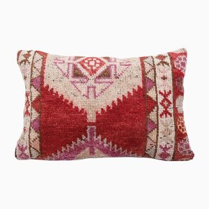 Vintage Red Organic Wool Turkish Carpet Pillow Covers
