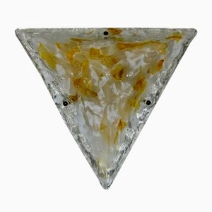 Large Triangular Glass Wall Light, 1960s