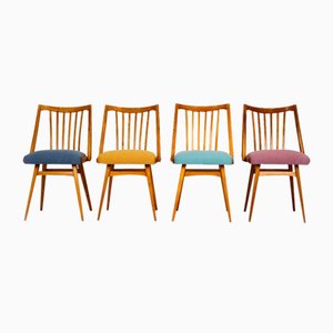 Oak Dining Chairs from Interier Praha, 1960s, Set of 4