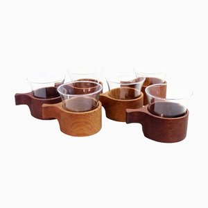 Tazze in teak, set di 6