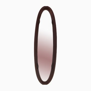 Oval Mirror in Curved Wood. 1960s