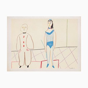 After Pablo Picasso, Comédie Humaine: 30.1.54. I, 1954, Lithograph on Rivoli Paper
