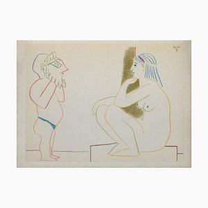 Nach Pablo Picasso, Comédie Humaine: 29.1.54. III, 1954, Lithografie auf Rivoli Papier
