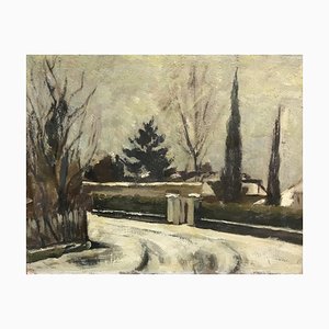 Nino Ronchi, Paysage d'hiver, 1939, Öl auf Holz