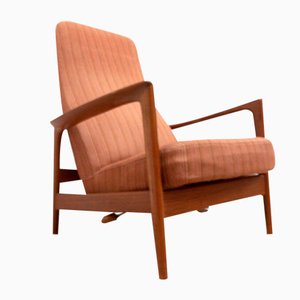 Fauteuil Inclinable Mid-Century en Teck par Folke Ohlsson pour Dux Rocker