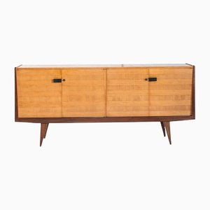 French Oak Wood and Tinted Sideboard, 1960s