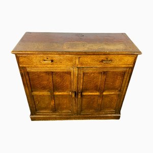 Large English Solid Oak Sideboard or Cabinet, 1920s