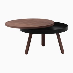Medium Walnut-Black Batea Coffee Table with Storage by Daniel García Sánchez for Woodendot
