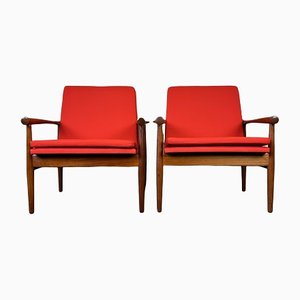 Set of Teak Easy Chair by Kai Lyngfeldt Larsen for Søborg Møbelfabrik, 1960s