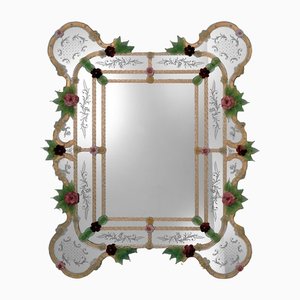 San Barnaba Murano Glass Mirror in Venetian Style by Fratelli Tosi Murano