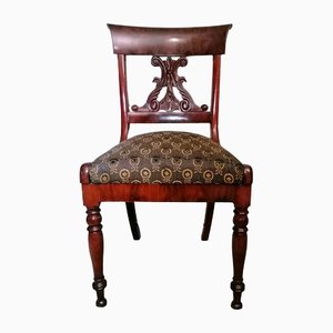 Biedermeier Style Danish Wood and Fabric Chair