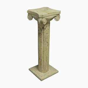 Mid-Century Travertine Column Pedestals, 1960s, Set of 2
